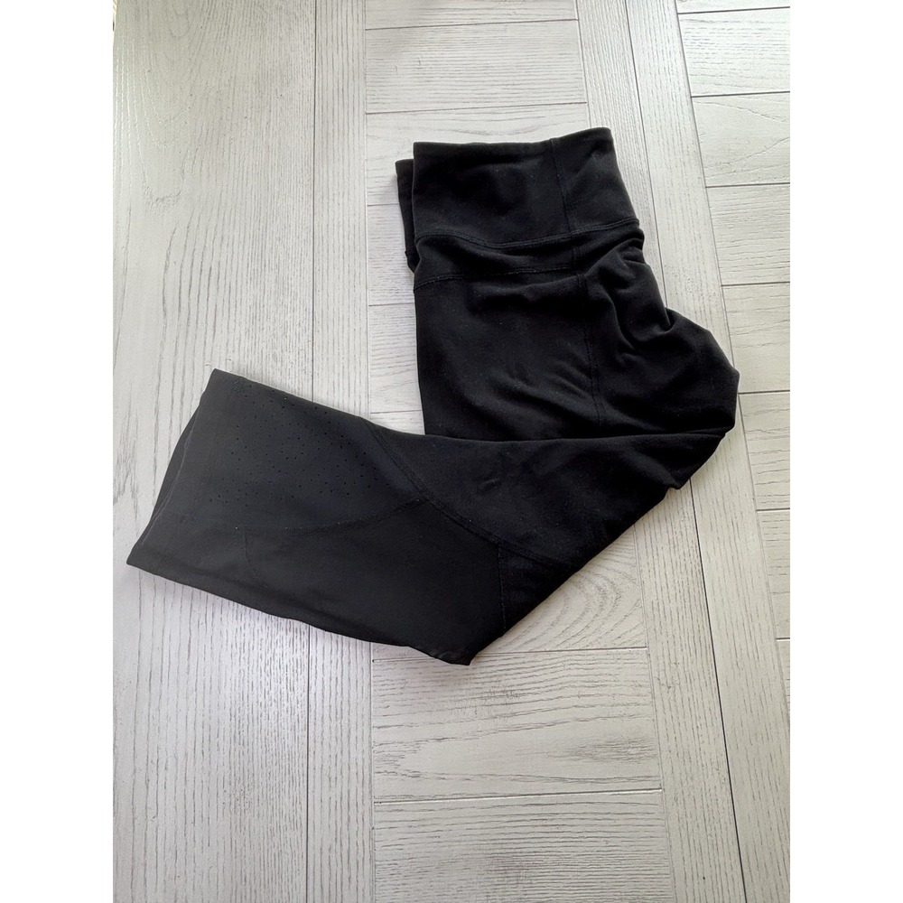 Lululemon Inspire Crop II Black Leggings Size 10 Running Yoga Gym‎